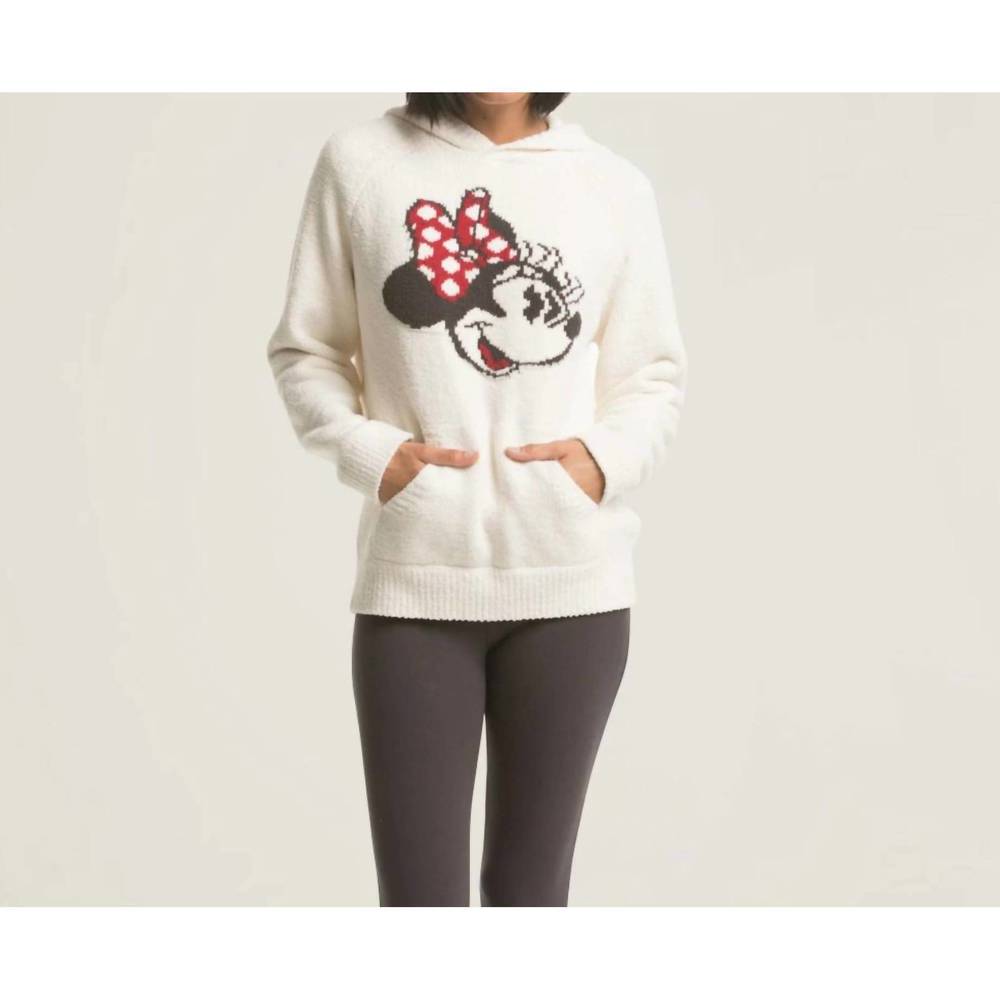 NEW BAREFOOT DREAMS classic disney minnie mouse hoodie in cream